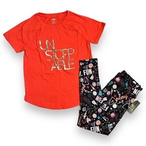 Athletic Works Girls Athletic Tee and Leggings Set Size 10/12